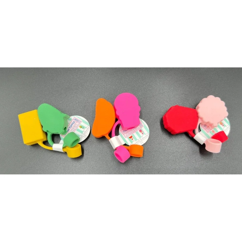 Target Bullseye ~ Set of 6 Summer Fair Food Straw Toppers ~ Corn Butter Hot Dog